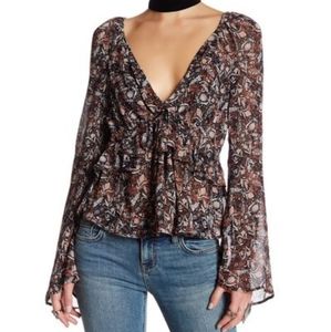 Free People Uptown Bell Sleeve Blouse